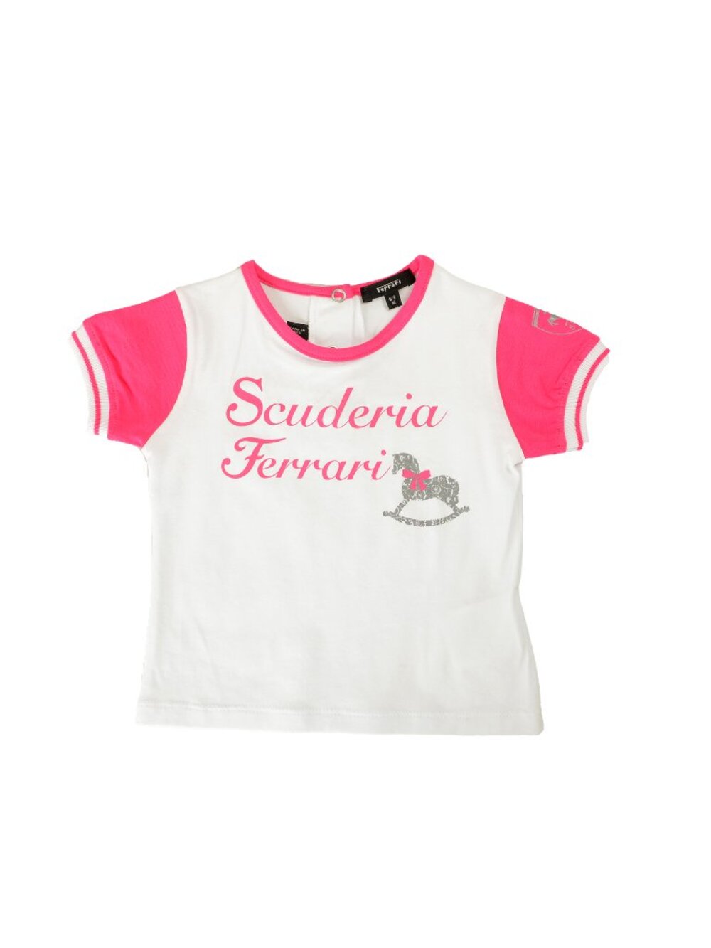 Scuderia Ferrari Girl White/Pink Short Sleeve T-Shirt sz 6/9 M